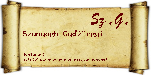 Szunyogh Györgyi névjegykártya